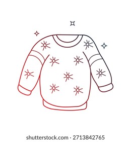 Icono de doodle de suéter con fondo blanco Vector Ilustración de stock