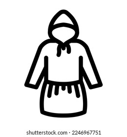 sweater dress tulle skirt girl baby cloth line icon vector. sweater dress tulle skirt girl baby cloth sign. isolated contour symbol black illustration