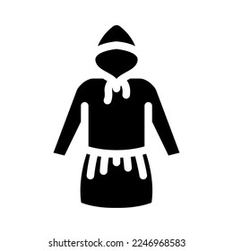 sweater dress tulle skirt girl baby cloth glyph icon vector. sweater dress tulle skirt girl baby cloth sign. isolated symbol illustration