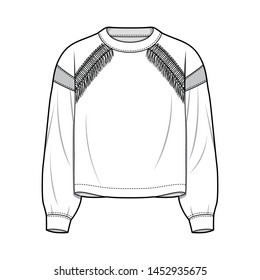 Sweater Fashion flat sketche template