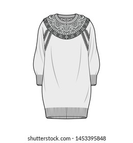 Sweater fashion flat sketche template