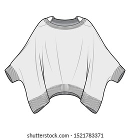 Sweater fashion flat sketche template