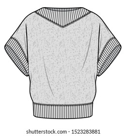 Sweater fashion flat sketche template