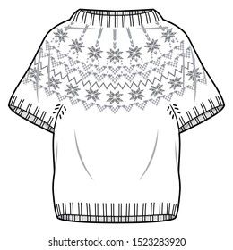 Sweater fashion flat sketche template