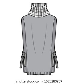 Sweater fashion flat sketche template