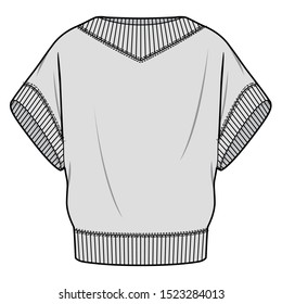 Sweater fashion flat sketche template