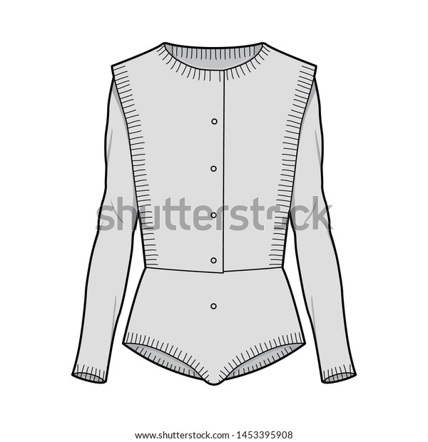 Sweater Fashion Flat Sketche Template Stock Vector (Royalty Free ...