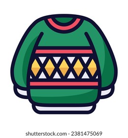 Sweater filled line icon. Perfect for graphic design, mobile, UI, and web masterpieces
