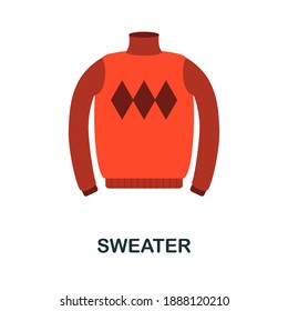 Sweater flat icon. Color simple element from clothes collection. Creative Sweater icon for web design, templates, infographics and more