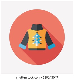 Sweater flat icon with long shadow, eps10