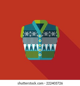 Sweater flat icon with long shadow, eps10