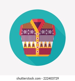 Sweater flat icon with long shadow, eps10