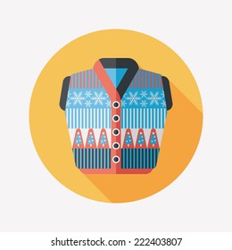 Sweater flat icon with long shadow, eps10