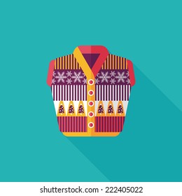 Sweater flat icon with long shadow, eps10