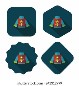 Sweater flat icon with long shadow, eps10