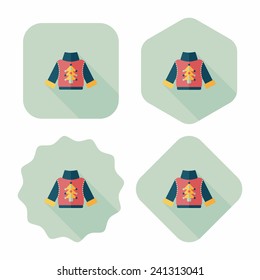 Sweater flat icon with long shadow, eps10