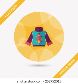 Sweater flat icon with long shadow, eps10