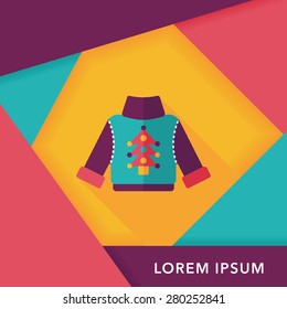 Sweater flat icon with long shadow, eps10