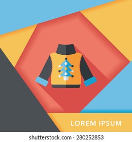 Sweater flat icon with long shadow, eps10