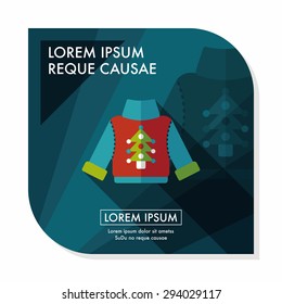 Sweater flat icon with long shadow, eps10