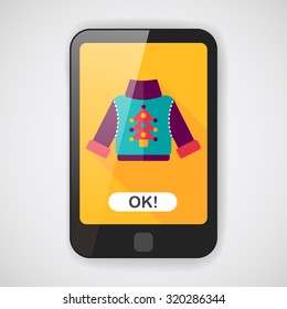 Sweater flat icon with long shadow, eps10