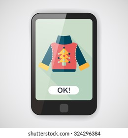 Sweater flat icon with long shadow, eps10