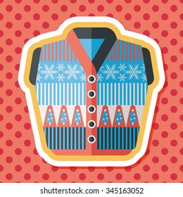 Sweater flat icon with long shadow, eps10