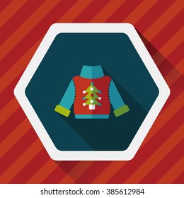 Sweater flat icon with long shadow, eps10