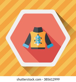 Sweater flat icon with long shadow, eps10