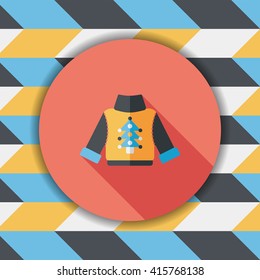 Sweater flat icon with long shadow, eps10