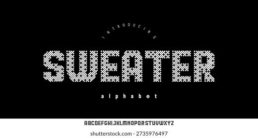 Sweater Font is A bold textured display font inspired by knitted sweater patterns, featuring cozy dot details for fashion and lifestyle design
