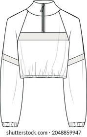 sweater, front and back, drawing technical flat sketches of garments with vector illustration.