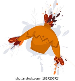 a sweater full of faded leaves