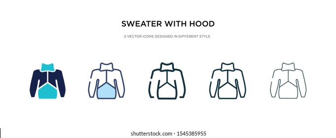 sweater with hood icon in different style vector illustration. two colored and black sweater with hood vector icons designed in filled, outline, line and stroke style can be used for web, mobile, ui