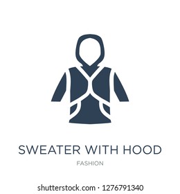 sweater with hood icon vector on white background, sweater with hood trendy filled icons from Fashion collection, sweater with hood vector illustration
