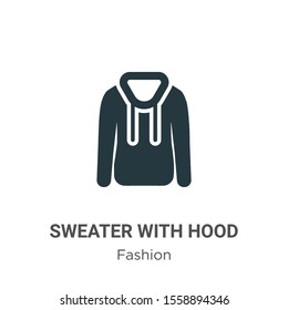 Sweater with hood vector icon on white background. Flat vector sweater with hood icon symbol sign from modern fashion collection for mobile concept and web apps design.