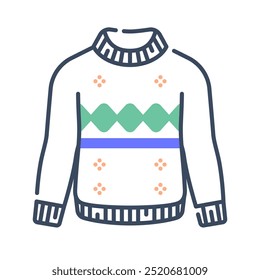 Icono del suéter. suéter, ropa, moda, ropa, cálido, otoño, traje, invierno, suéter, Navidad. Ilustración de icono de Vector