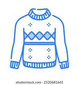 Icono del suéter. suéter, ropa, moda, ropa, cálido, otoño, traje, invierno, suéter, Navidad. Ilustración de icono de Vector