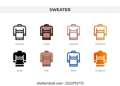 sweater icon in different style  sweater vector icons designed in outline  solid  colored  filled  gradient    flat style  Symbol  logo illustration  Vector illustration