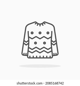 Sweater icon. Editable Stroke and pixel perfect. Outline style. Vector illustration. Enjoy this icon for your project.