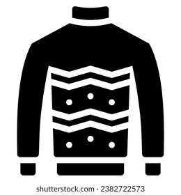 Sweater icon in glyph style. Suitable for logo, web, graphic design, illustration, sticker, books, etc.