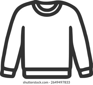 sweater icon illustration outline stroke minimalist black line	
