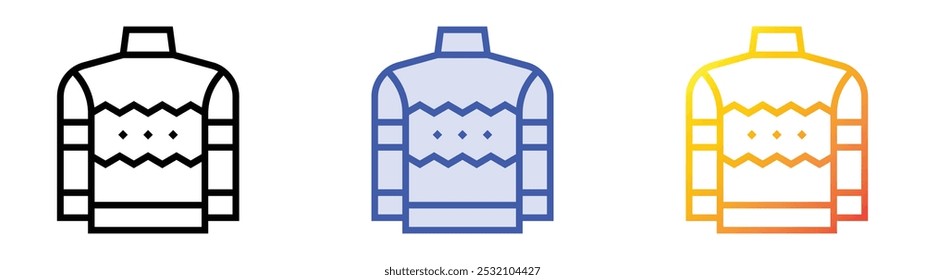 sweater icon. Linear, Blue Fill and Gradient Style Design Isolated On White Background