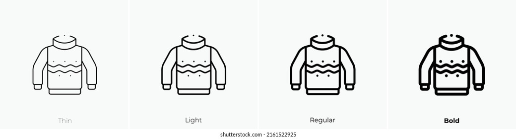 sweater icon. Linear style sign isolated on white background. Vector illustration.