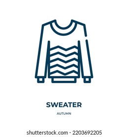 Sweater icon. Linear vector illustration from autumn collection. Outline sweater icon vector. Thin line symbol for use on web and mobile apps, logo, print media.