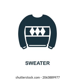 Sweater icon. Monochrome sign from hospital regime collection. Creative Sweater icon illustration for web design, infographics and more