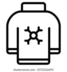 sweater icon with outline style and pixel perfect base. Suitable for website design, logo, app and UI. Based on the size of the icon in general, so it can be reduced.