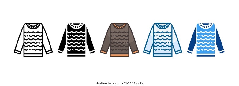 Sweater Icon Set Multiple Style Collection