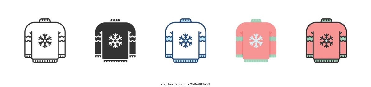 Conjunto de iconos de suéter Colección de estilo múltiple