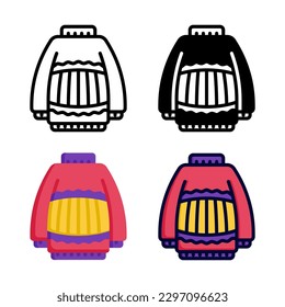 Sweater icon set style collection